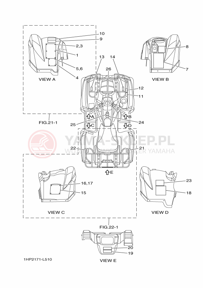 Schemat "naklejki" do Yamaha YFM700FWAD
