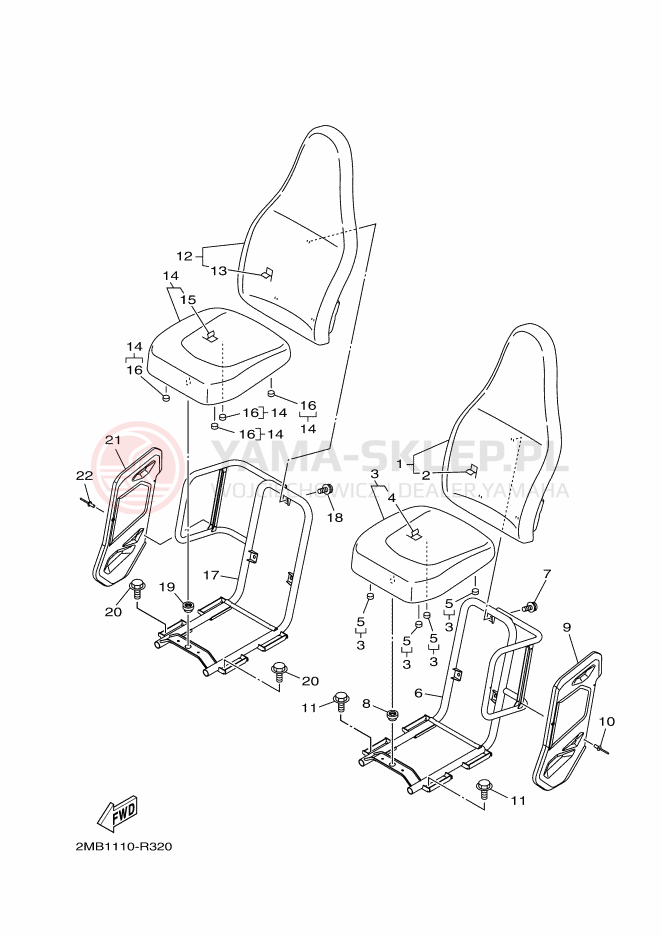 Schemat "siedzenie" do Yamaha WOLVERINE R