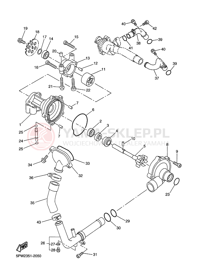 Schemat "Pompa wody" do Yamaha YZF-R1