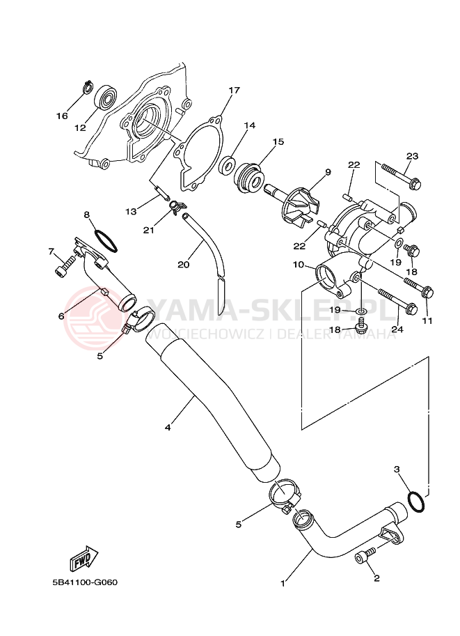 Schemat "Pompa wody" do Yamaha RHINO 700 FI