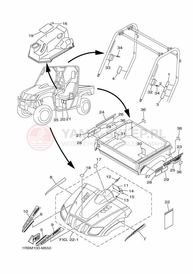 Schemat "naklejki" do Yamaha YXR700F