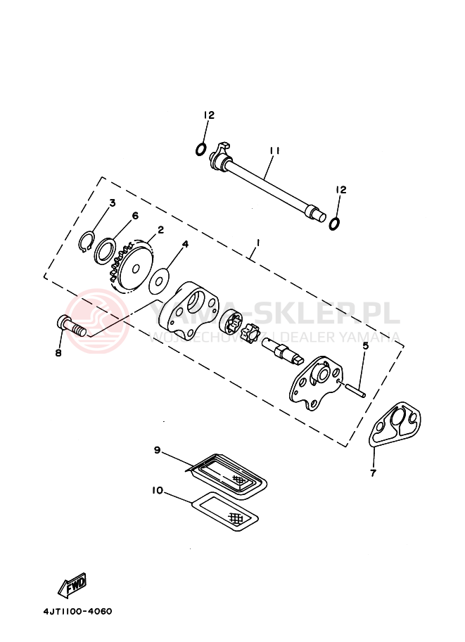 Schemat "Pompa olejowa" do Yamaha TZ125