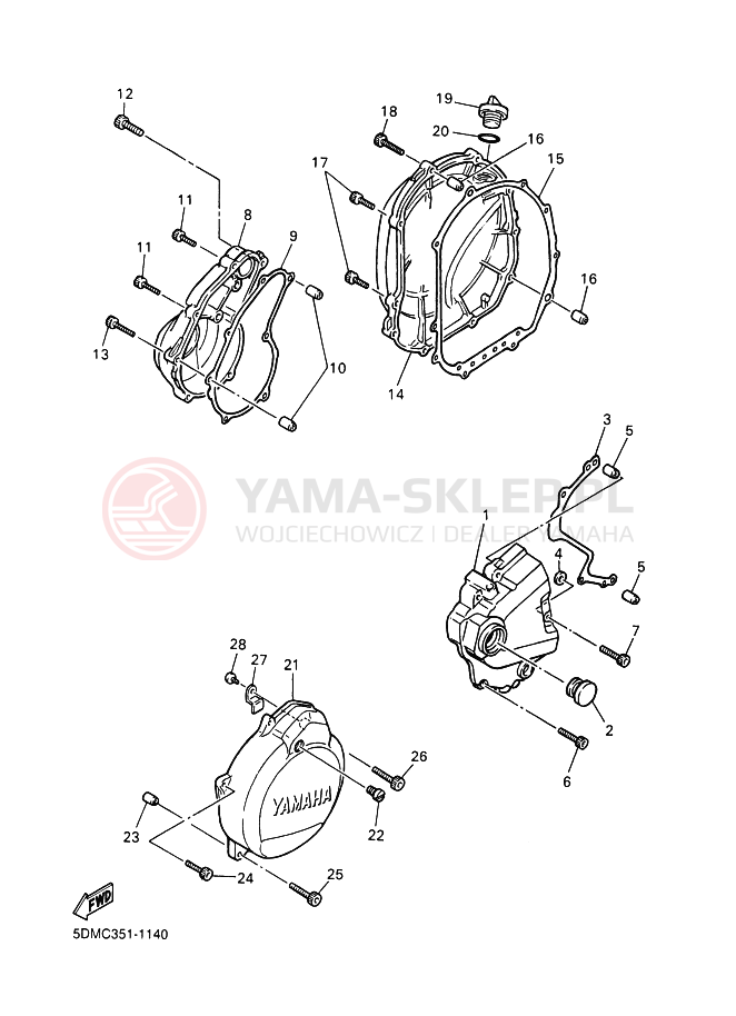 Schemat "Pokrywa silnika" do Yamaha FZS600 FAZER