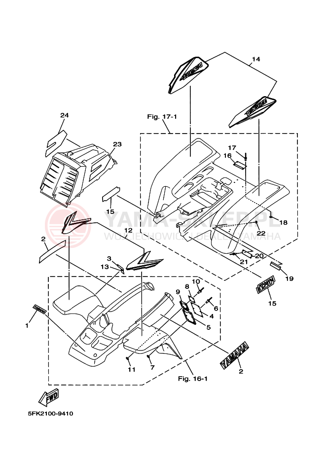 Schemat "naklejki" do Yamaha YFZ350