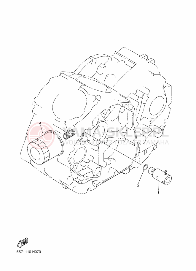 Schemat "Filtr oleju" do Yamaha XVS950A