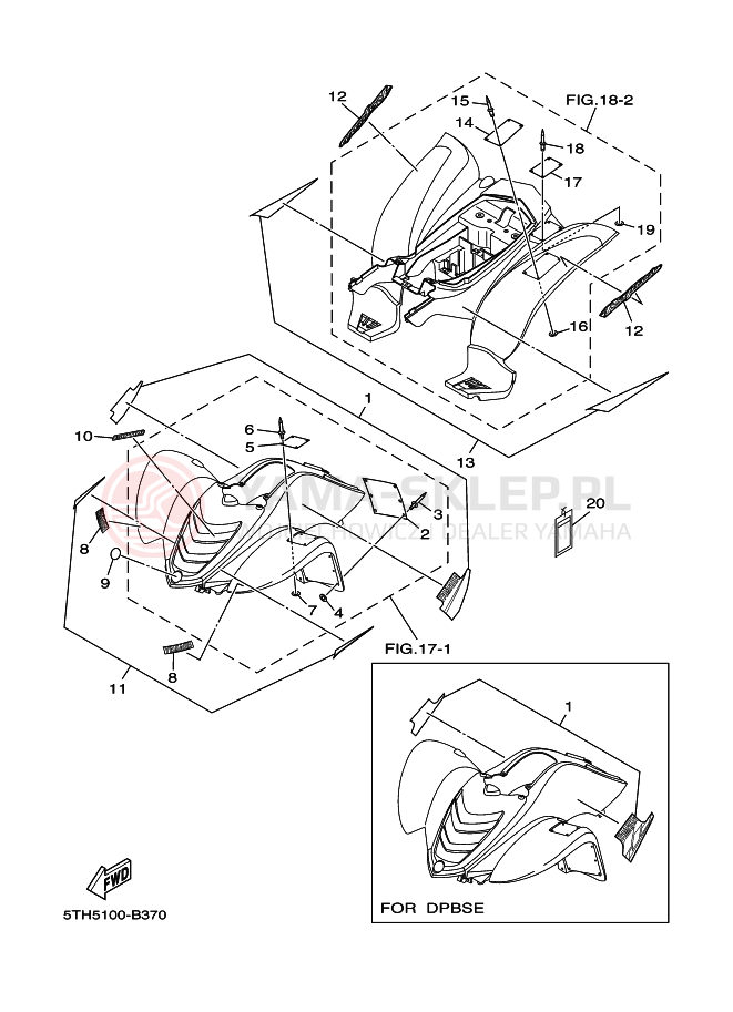 Schemat "naklejki" do Yamaha YFM80WR