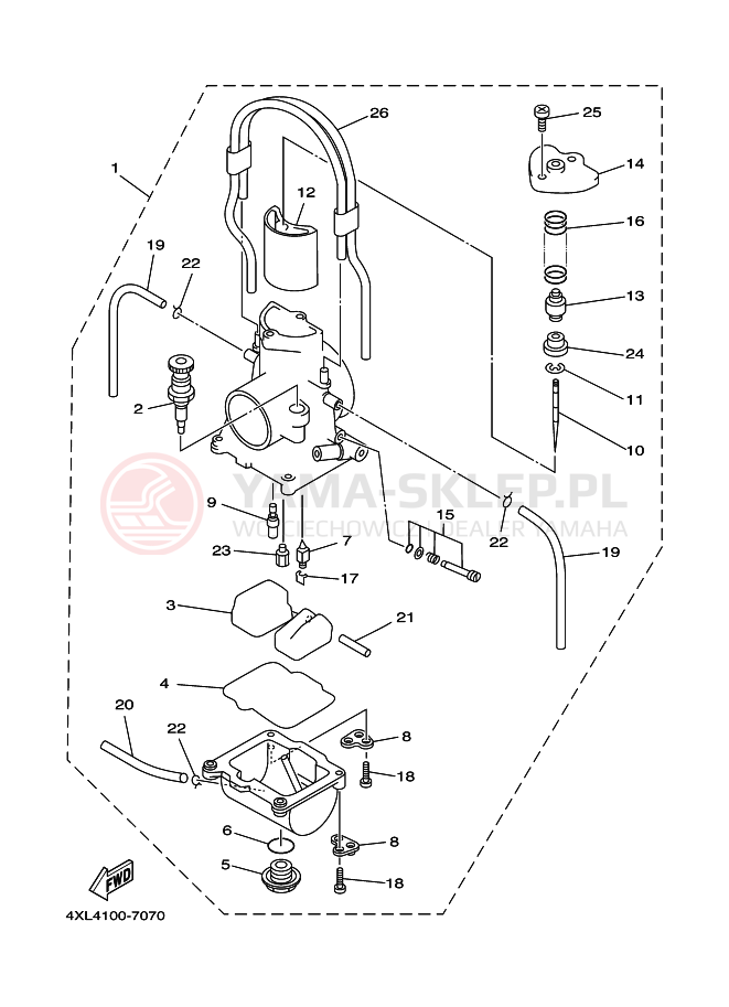 Schemat "Gaźnik" do Yamaha WR250Z