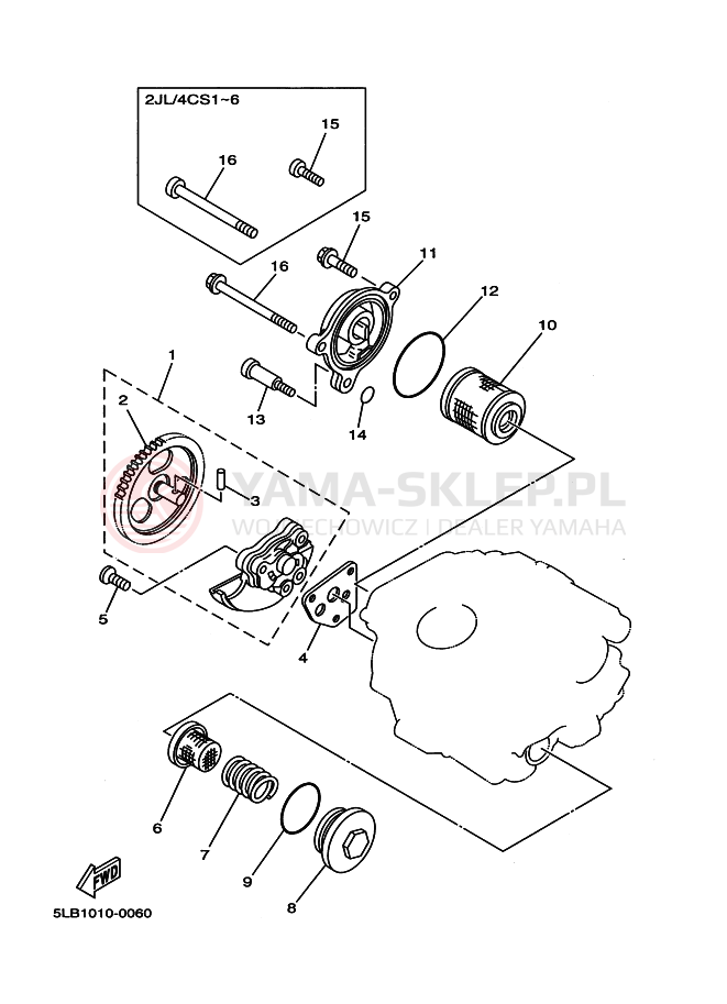 Schemat "Pompa olejowa" do Yamaha TW200