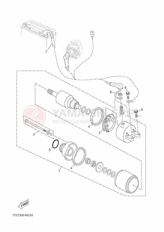 Schemat "rozrusznik" do Yamaha X-MAX 250 ABS