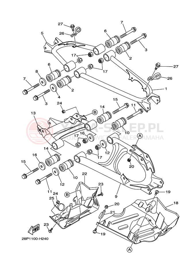 Schemat "wahacz" do Yamaha GRIZZLY 700 EPS