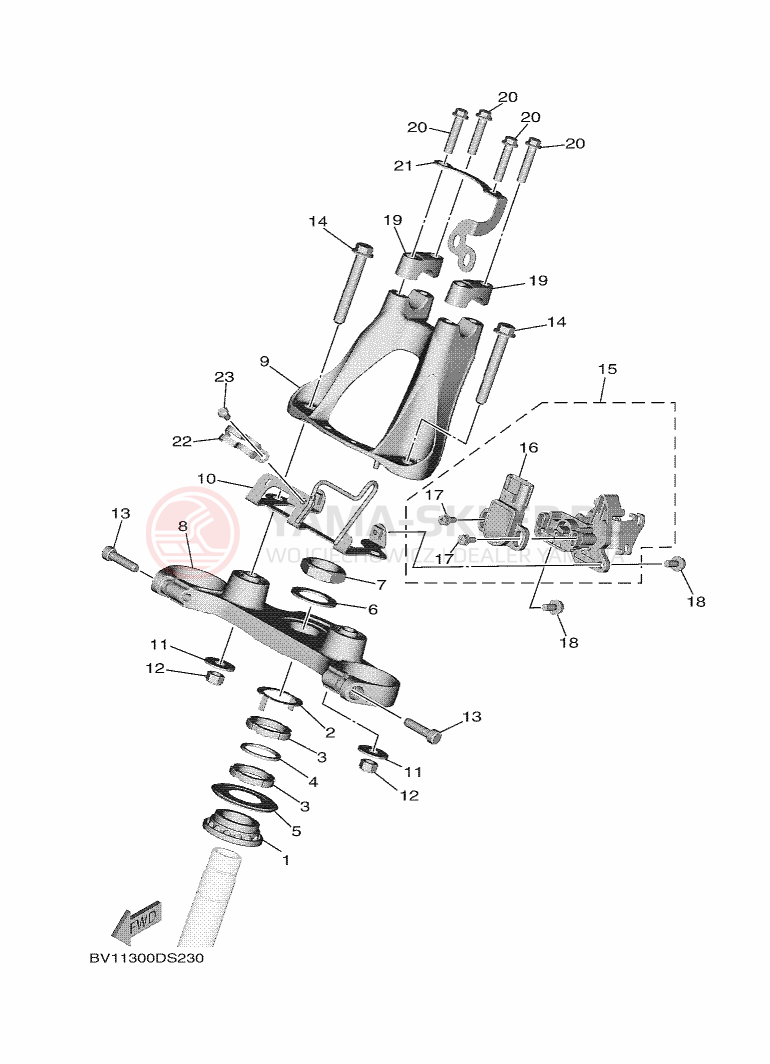 Schemat "Półki zawieszenia" do Yamaha TMAX SX ABS