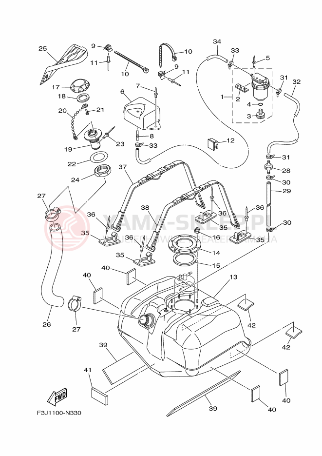Schemat "zbiornik paliwa" do Yamaha FX CRUISER SVHO
