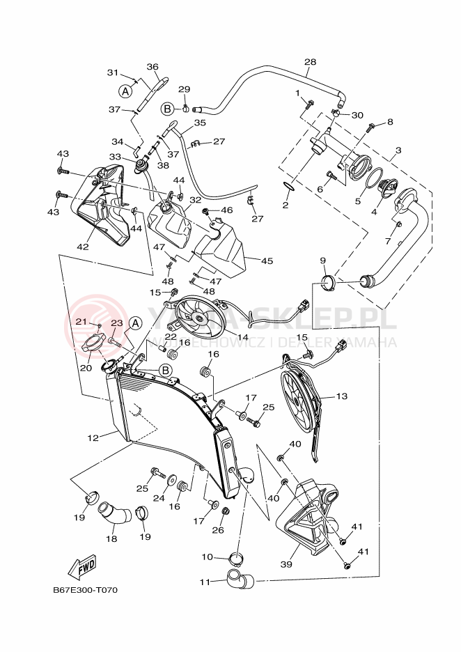 Schemat "Układ chlodzenia" do Yamaha MT-10