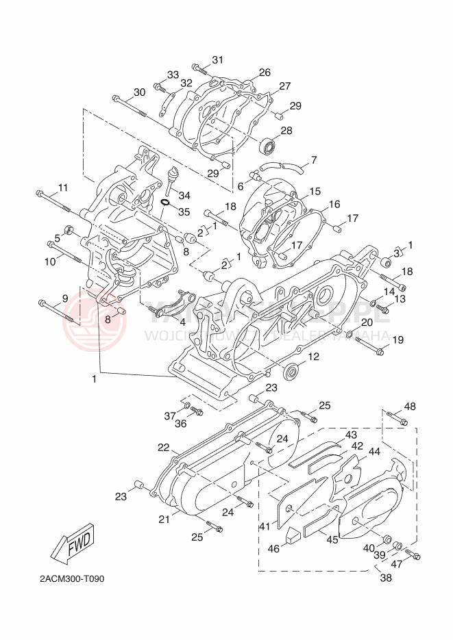 Schemat "Obudowa silnika" do Yamaha NEOS 4