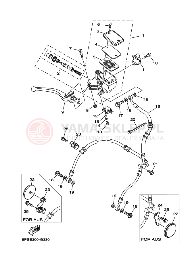 Schemat "Pompa hamulcowa przednia" do Yamaha TDM900