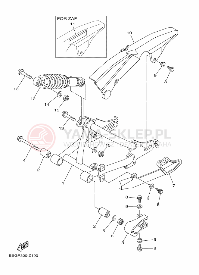 Schemat "wahacz" do Yamaha TT-R50