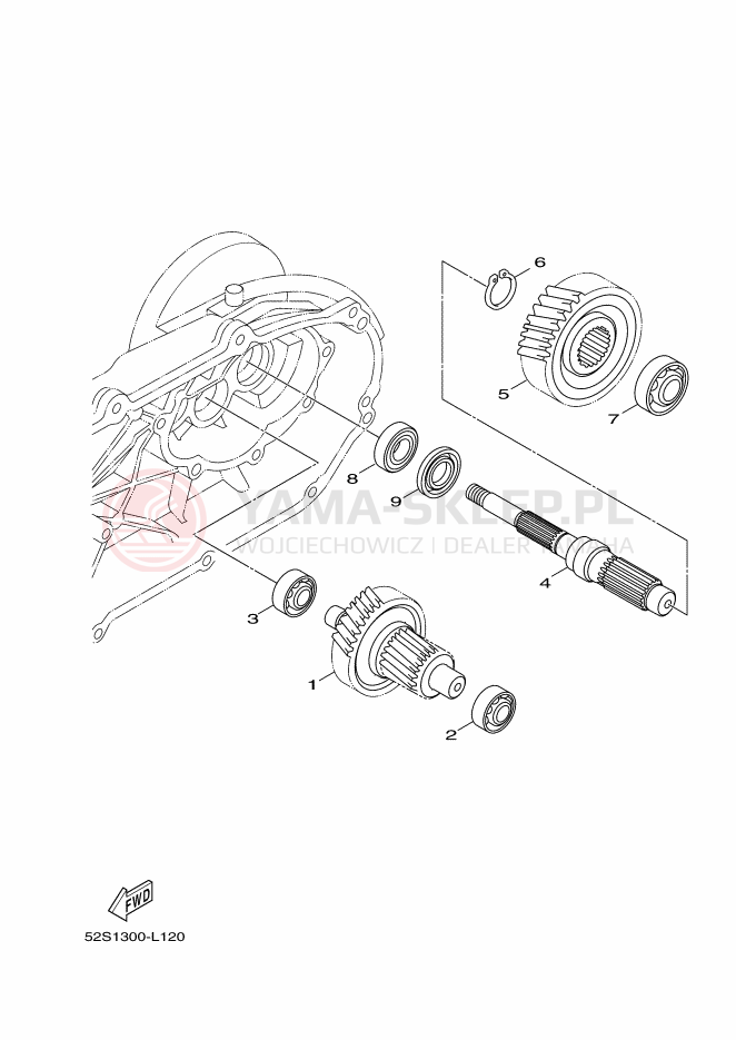 Schemat "Skrzynia biegów " do Yamaha MAJESTY S
