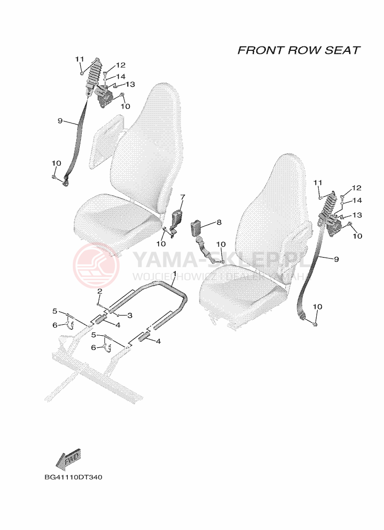 Schemat "siedzenie" do Yamaha WOLVERINE X2