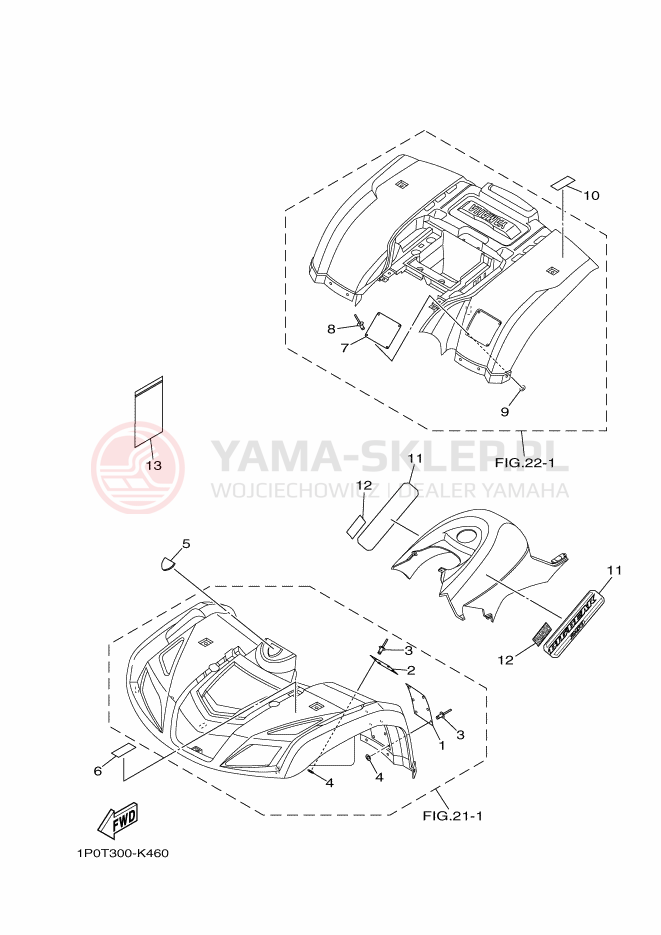 Schemat "naklejki" do Yamaha BIG BEAR 250