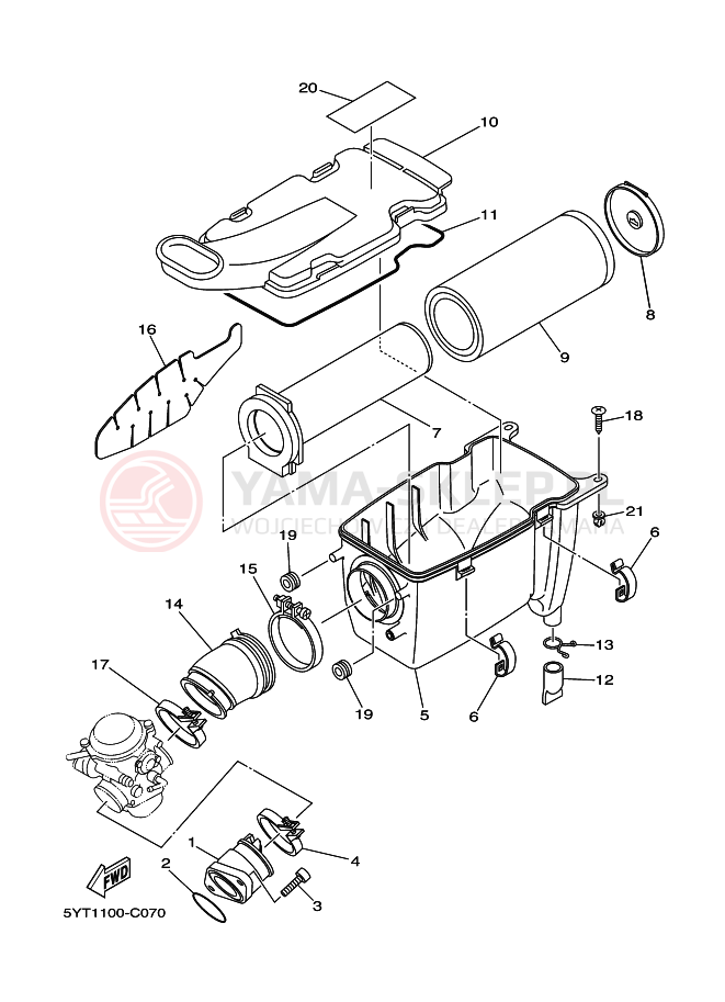 Schemat "Wtrysk paliwa" do Yamaha YFM350
