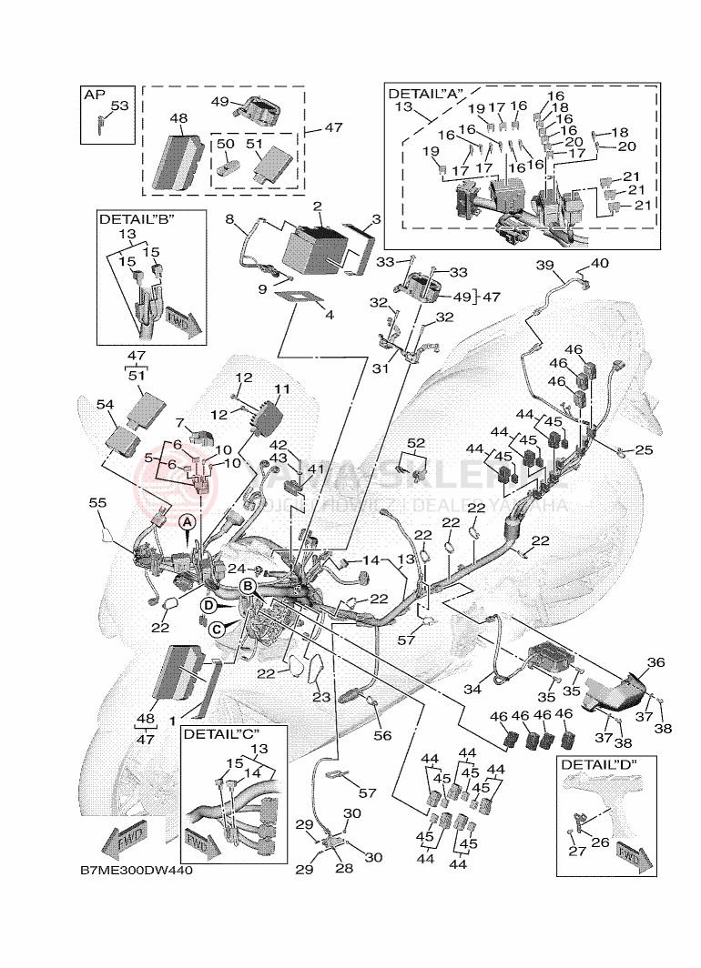 Schemat "układ elektryczny" do Yamaha TMAX TECH MAX
