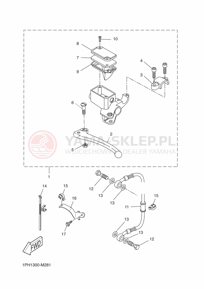 Schemat "Pompa hamulcowa tył" do Yamaha AEROX