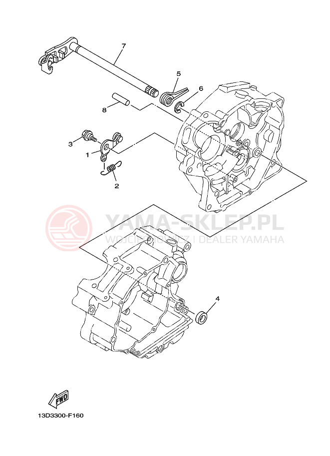 Schemat "Dźwignia zmiany biegów, wałek" do Yamaha XT125X