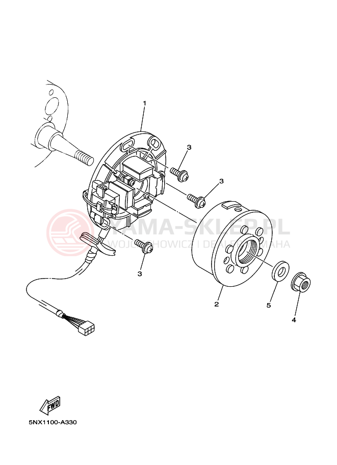 Schemat "prądnica" do Yamaha YZ250X