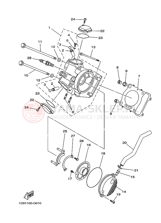 Schemat "głowica" do Yamaha KODIAK 4WD