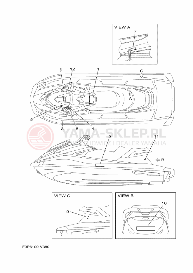 Schemat "naklejki" do Yamaha GP1800R SVHO