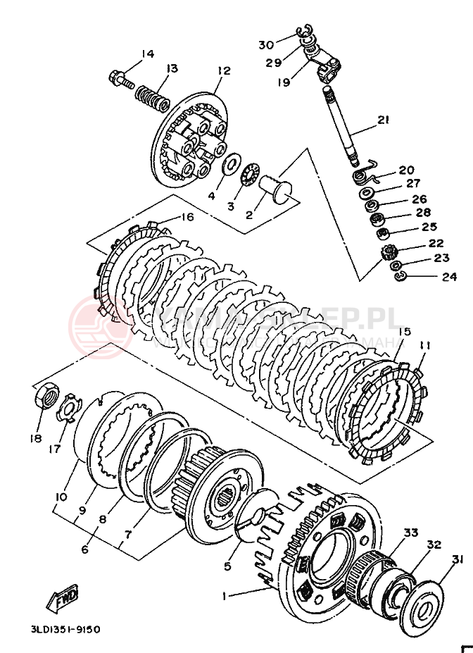 Schemat "sprzęgło" do Yamaha XTZ750 SUPERTENERE