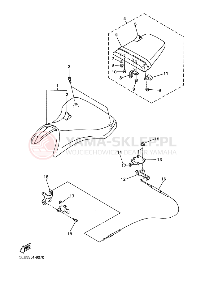 Schemat "siedzenie" do Yamaha YZF-R6 R6
