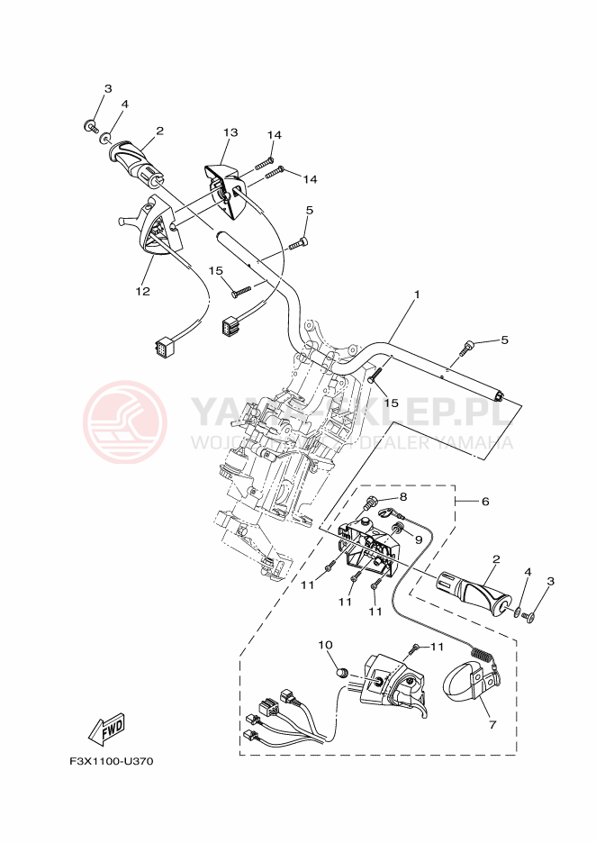 Schemat "Kierownica i osprzęt" do Yamaha FX CRUISER SVHO