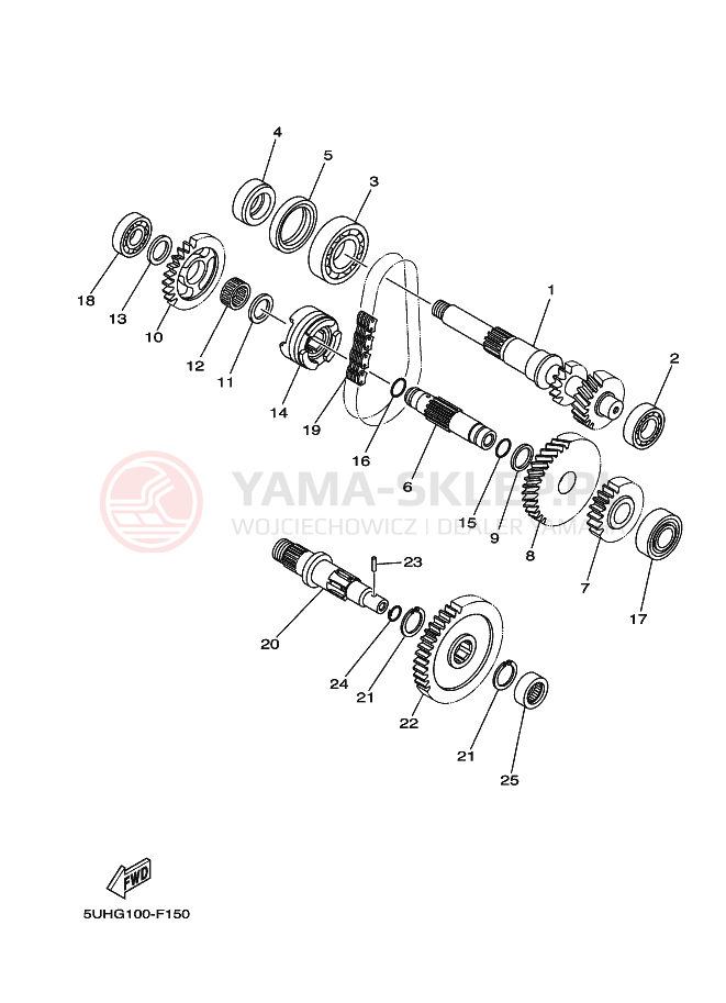 Schemat "Skrzynia biegów " do Yamaha GRIZZLY 350