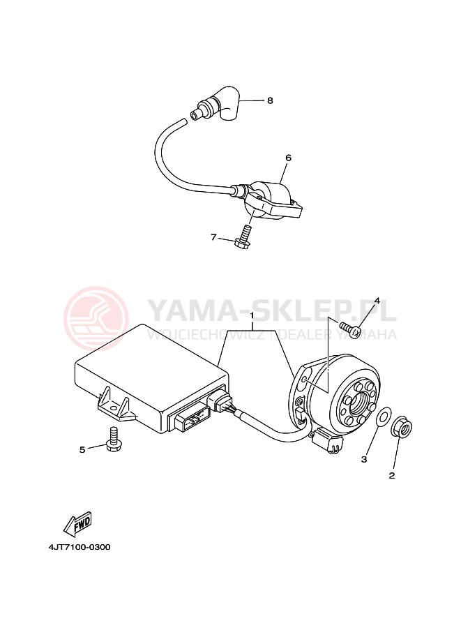 Schemat "prądnica" do Yamaha TZ125