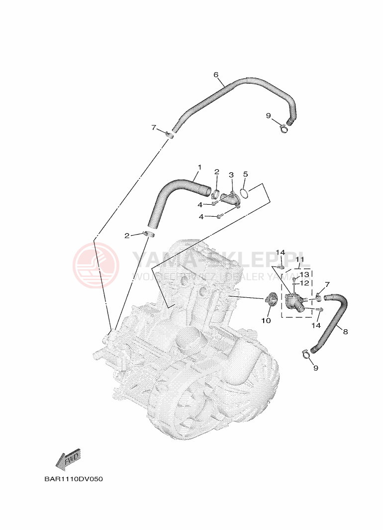 Schemat "Pompa wody" do Yamaha WOLVERINE X2 850 SE
