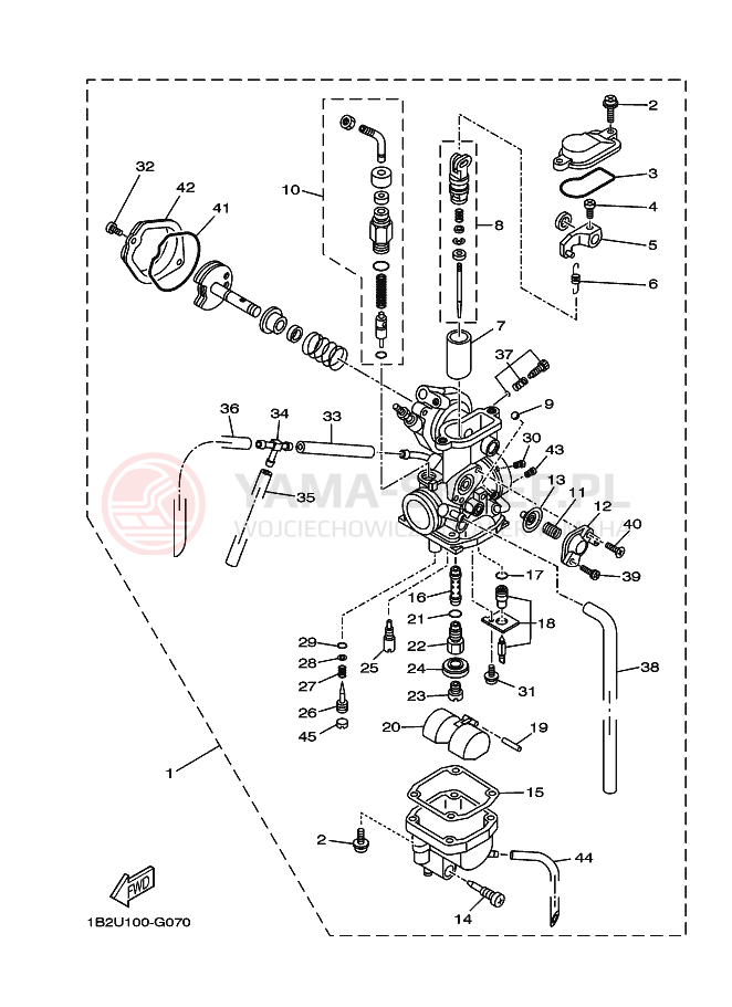 Schemat "Gaźnik" do Yamaha TT-R125LW