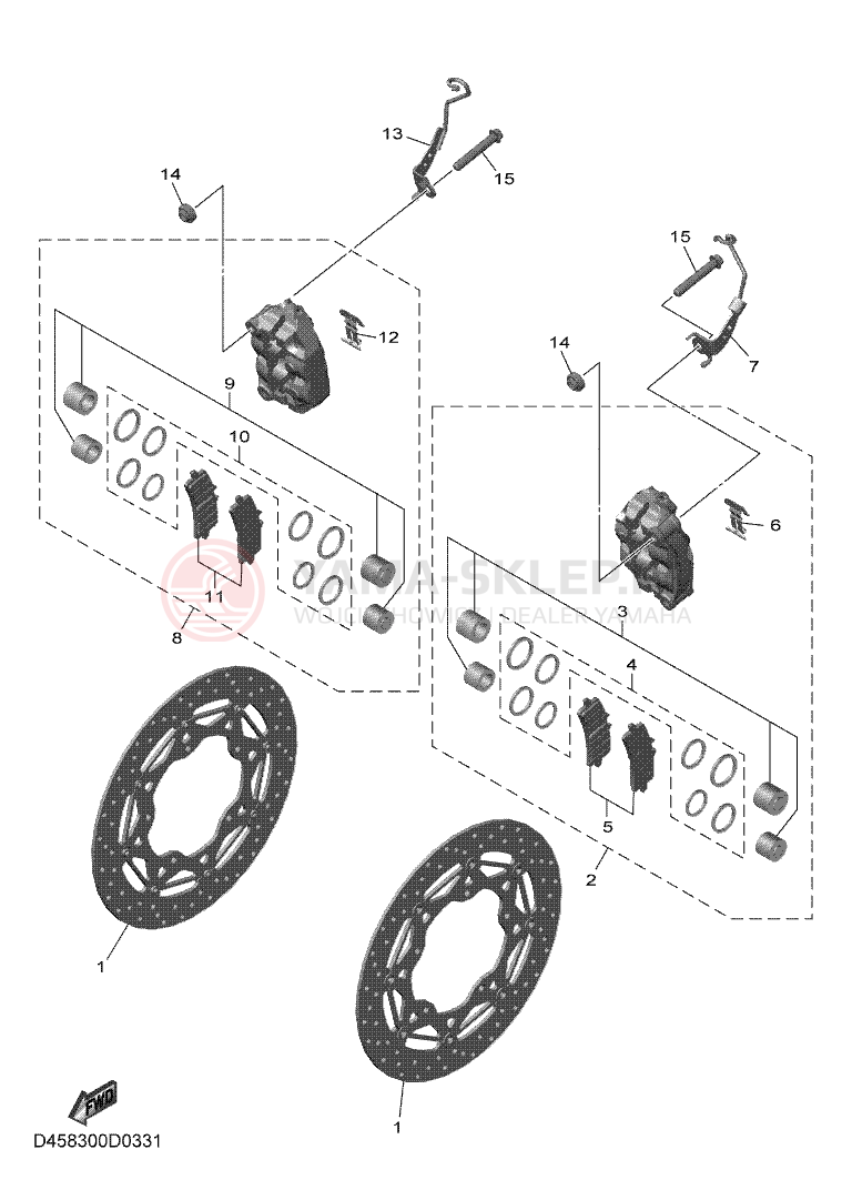 Schemat "Koło przód" do Yamaha R1 GYTR