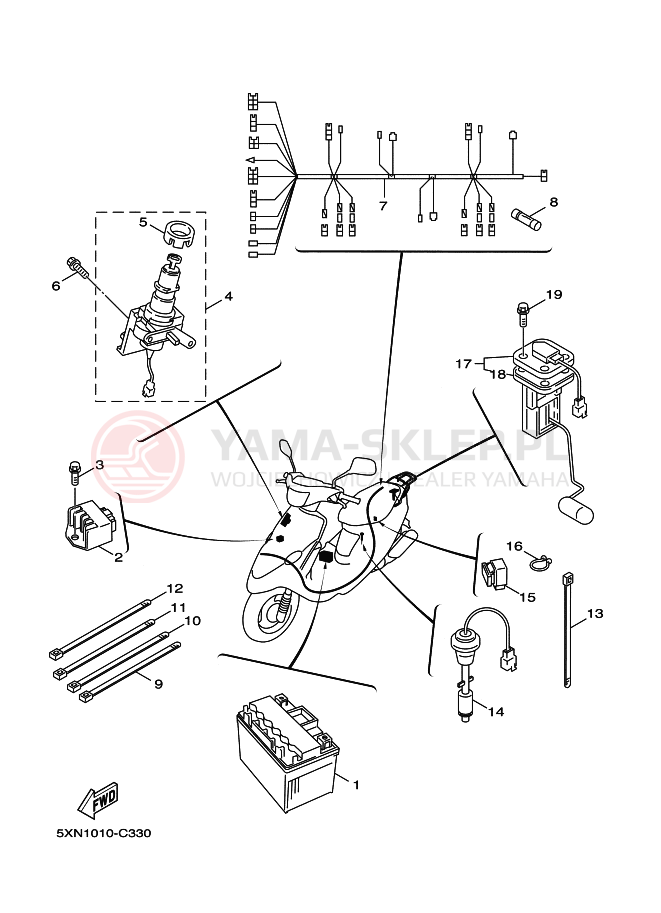 Schemat "układ elektryczny" do Yamaha YL50