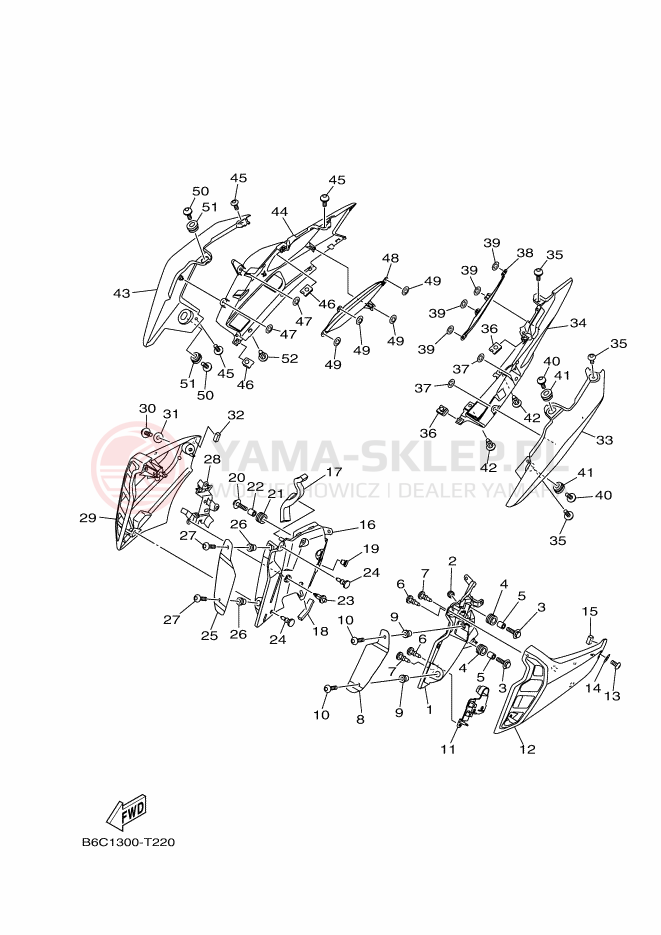 Schemat "Pokrywa boczna" do Yamaha MT-09 SP