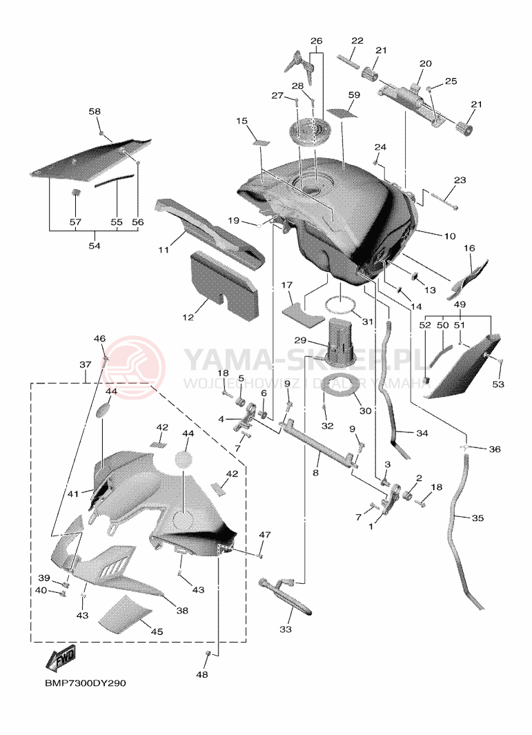 Schemat "zbiornik paliwa" do Yamaha R1