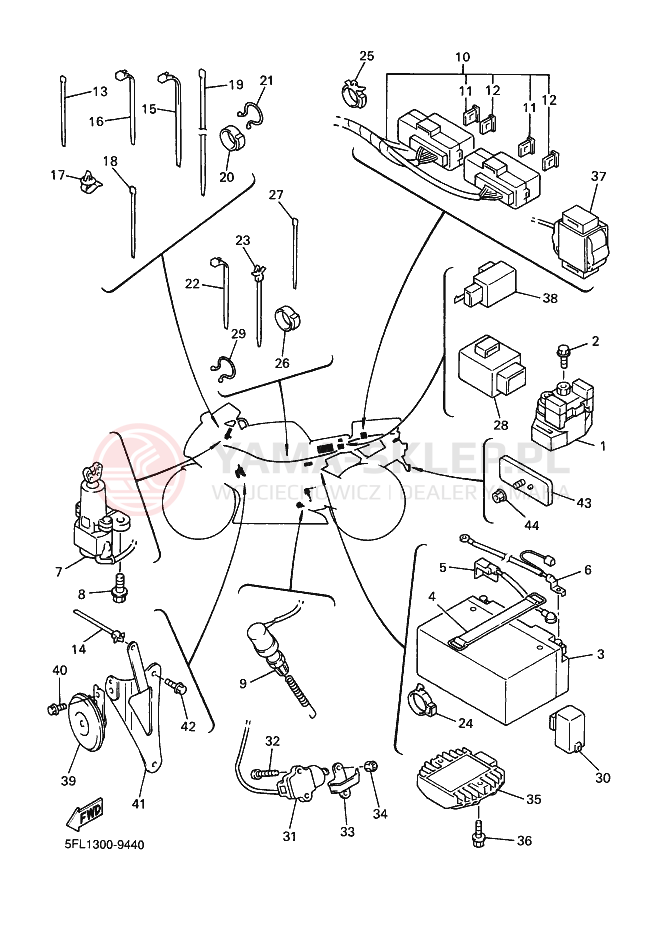 Schemat "układ elektryczny" do Yamaha YZF-R7 R7