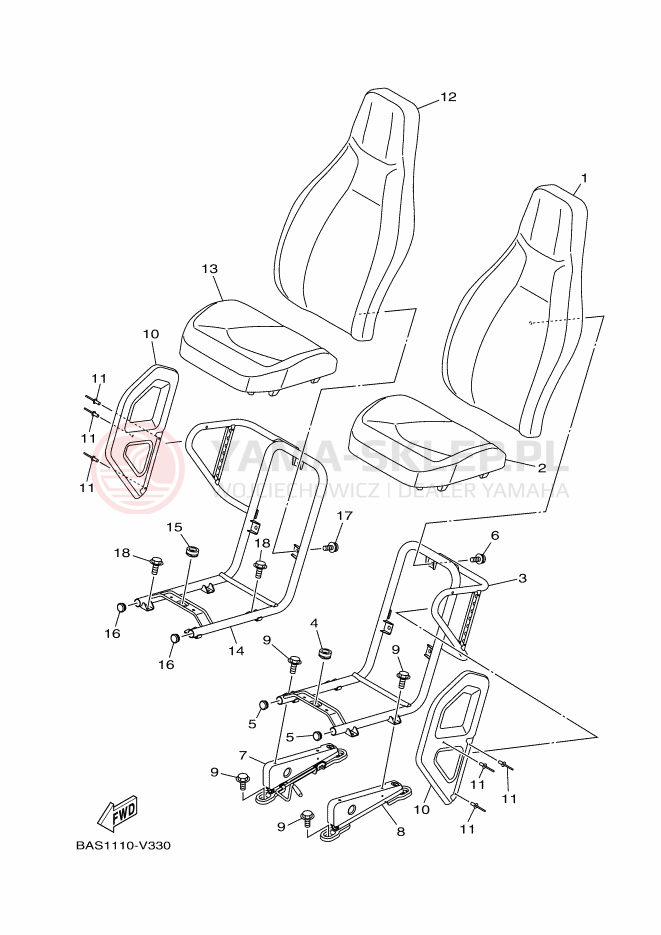 Schemat "siedzenie" do Yamaha YXZ1000R SS