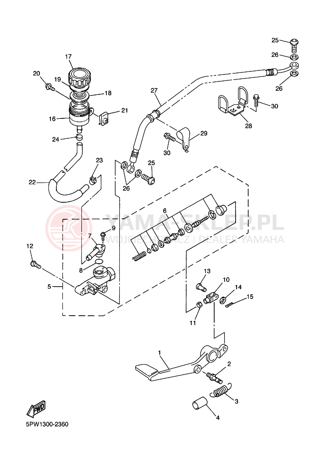 Schemat "Pompa hamulcowa tył" do Yamaha YZF-R1 R1