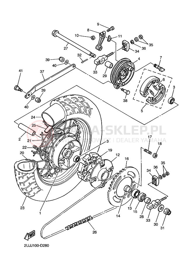 Schemat "Koło tył" do Yamaha VIRAGO