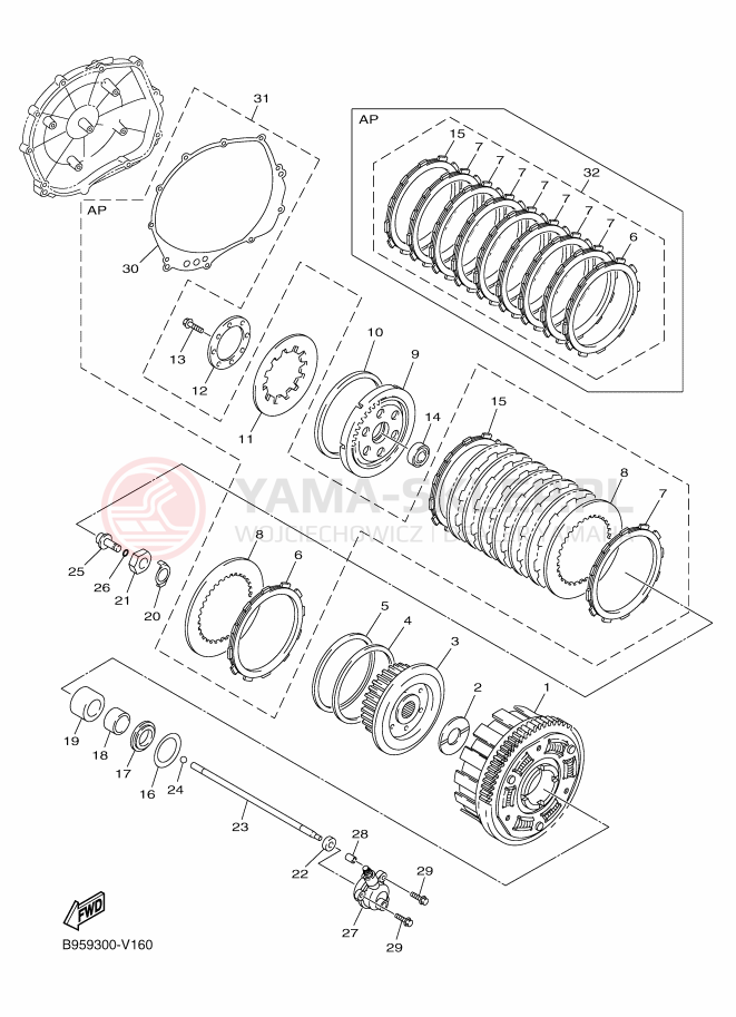 Schemat "sprzęgło" do Yamaha FJR1300AS