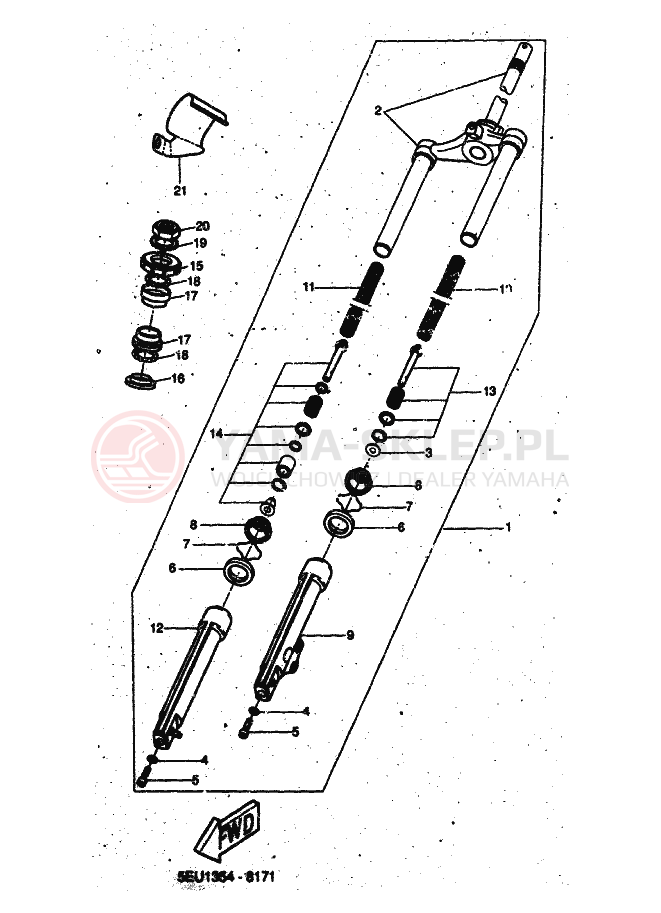 Schemat "Amortyzatory przód" do Yamaha FLIPPER