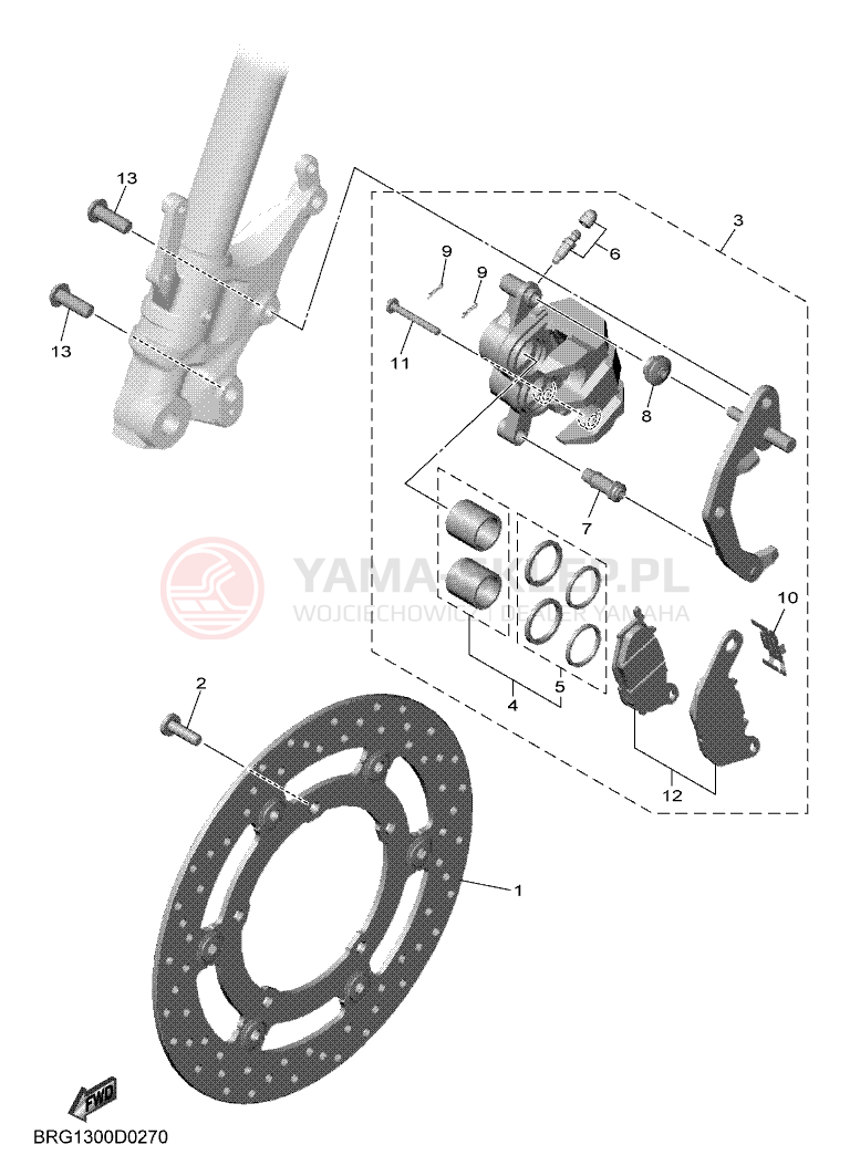 Schemat "Koło przód" do Yamaha MT-03