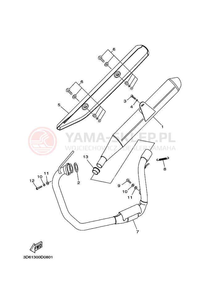 Schemat "Wydech końcowy" do Yamaha XT125R