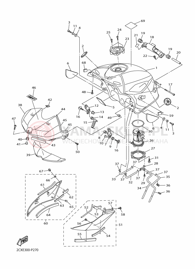 Schemat "zbiornik paliwa" do Yamaha YZF-R6